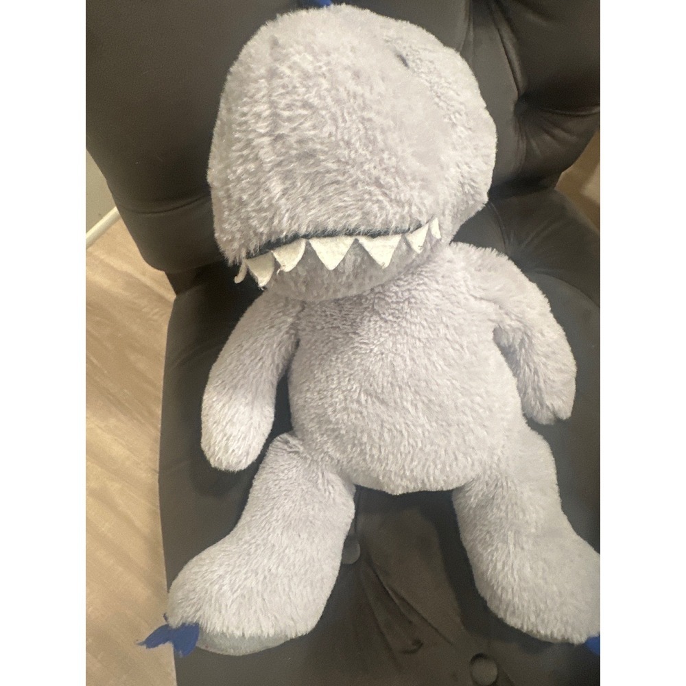 Homer best Gray Dinosaur Plush Toy Stuffed Animal Blue very soft Kids 10" - Picture 3 of 5
